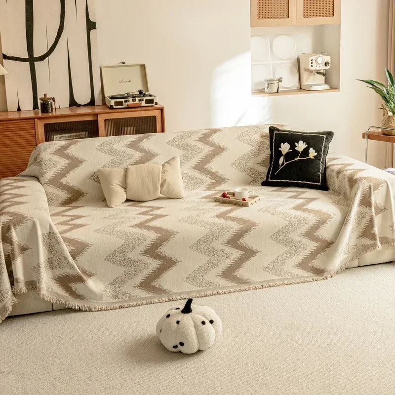 EIFLOY-Modern Chenille Sofa Towel Cover, 3,4 Seater, Anti Cat Scratch, L Shape Couch Cover for Living Room, Armchair Towel